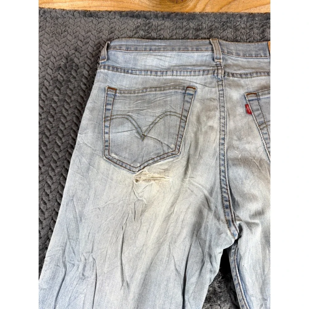 Vintage Levi's 752 Jeans Mens‎ 34x32 Blue Denim Straight Leg Stretch Distressed